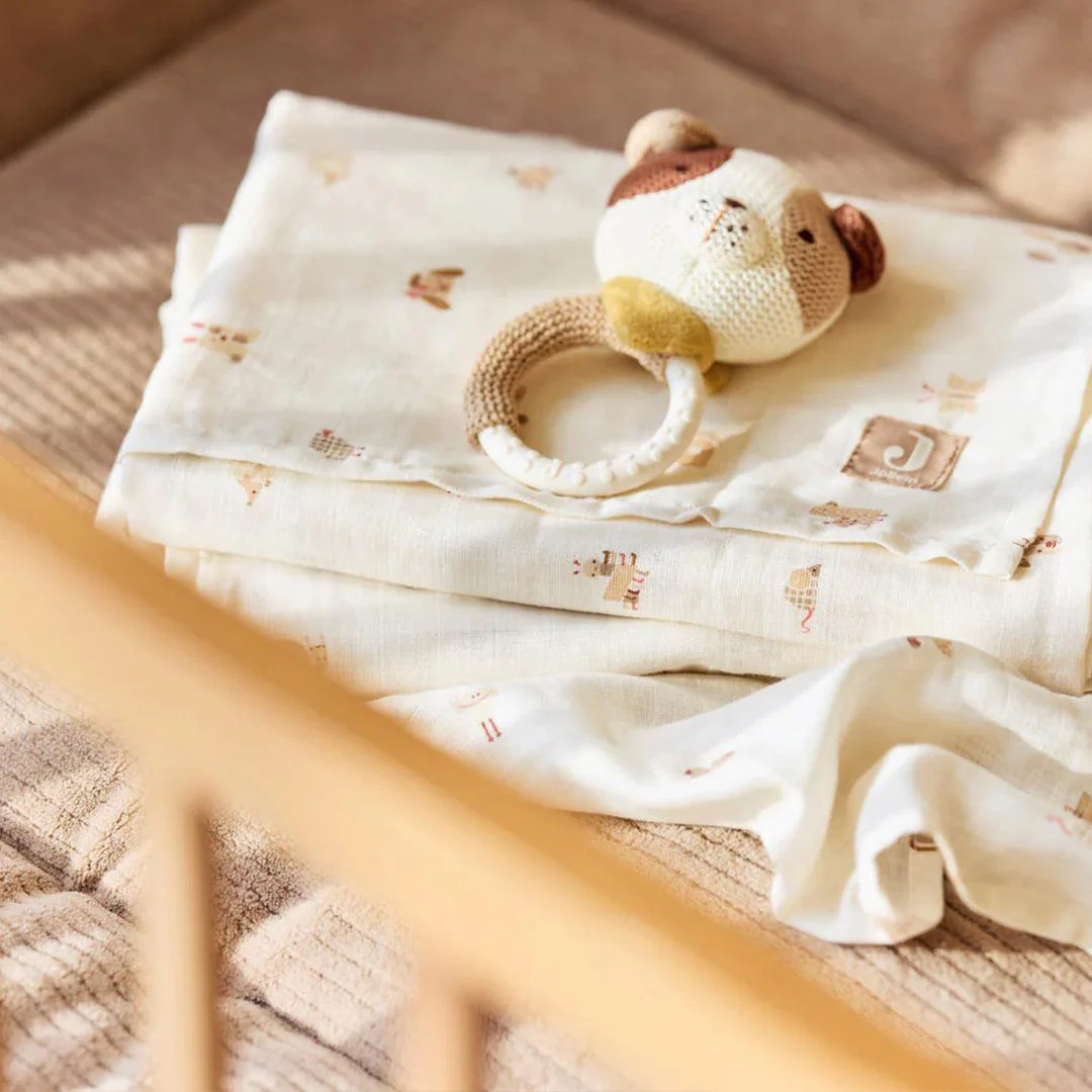 Jollein Mouth Cloth Muslin 3 Pack - Animal Friends - Image 4