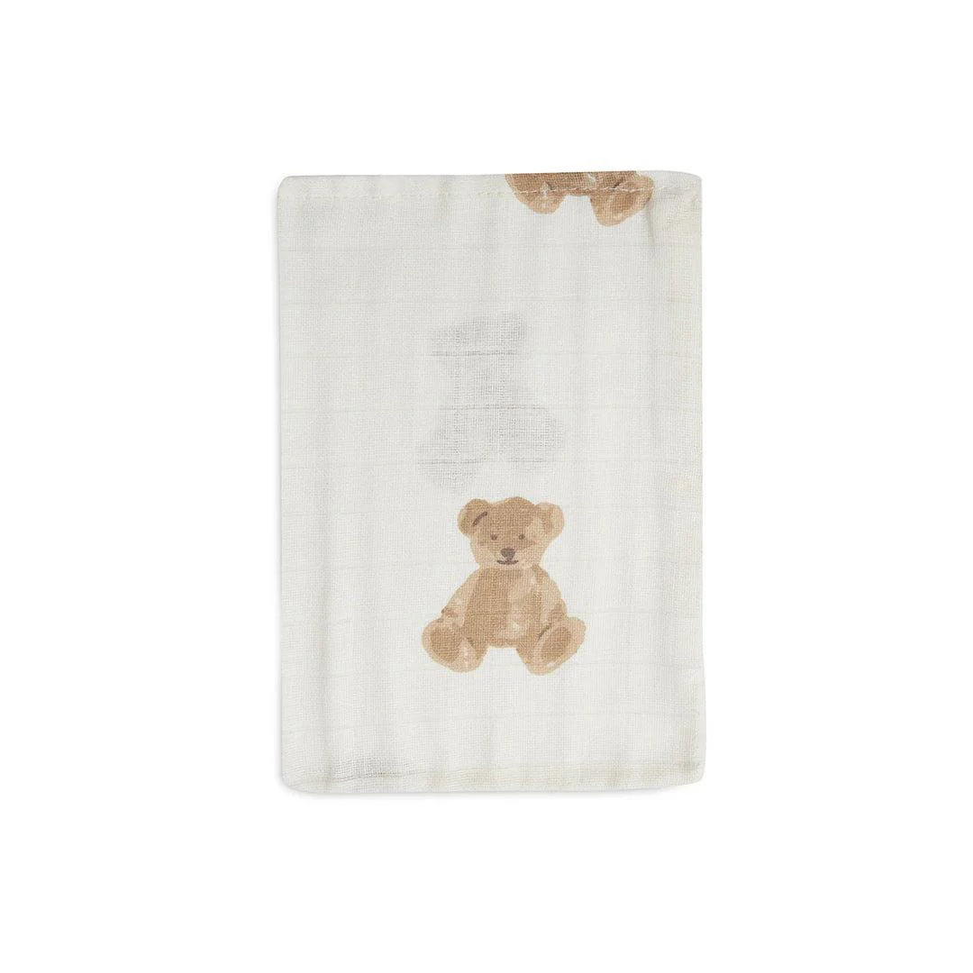 Jollein Washcloth Muslin (3pack) - Teddy Bear - Image 2
