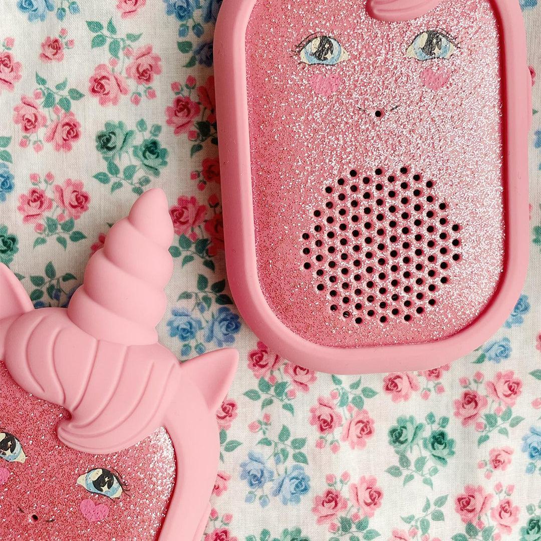 Konges Slojd Glitter Unicorn Walkie Talkie - Sparkling Pink - Image 2
