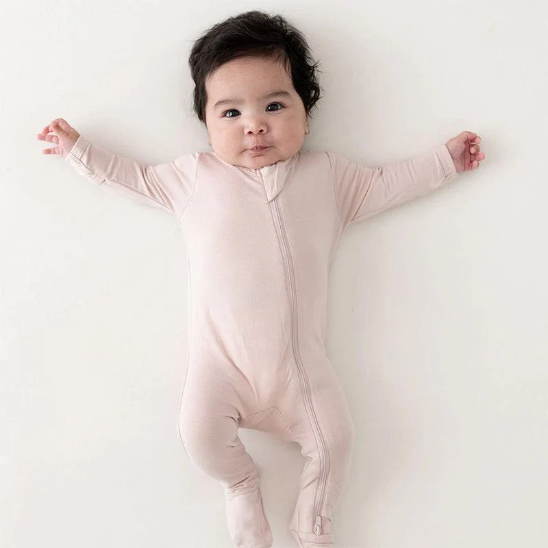 Kyte Baby Zippered Footed Sleepsuit - Blush - Image 3