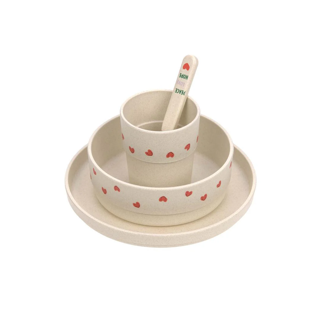 Lassig Cellulose Dish Set - Happy Rascals - Lavender - Smile Heart - Image 7