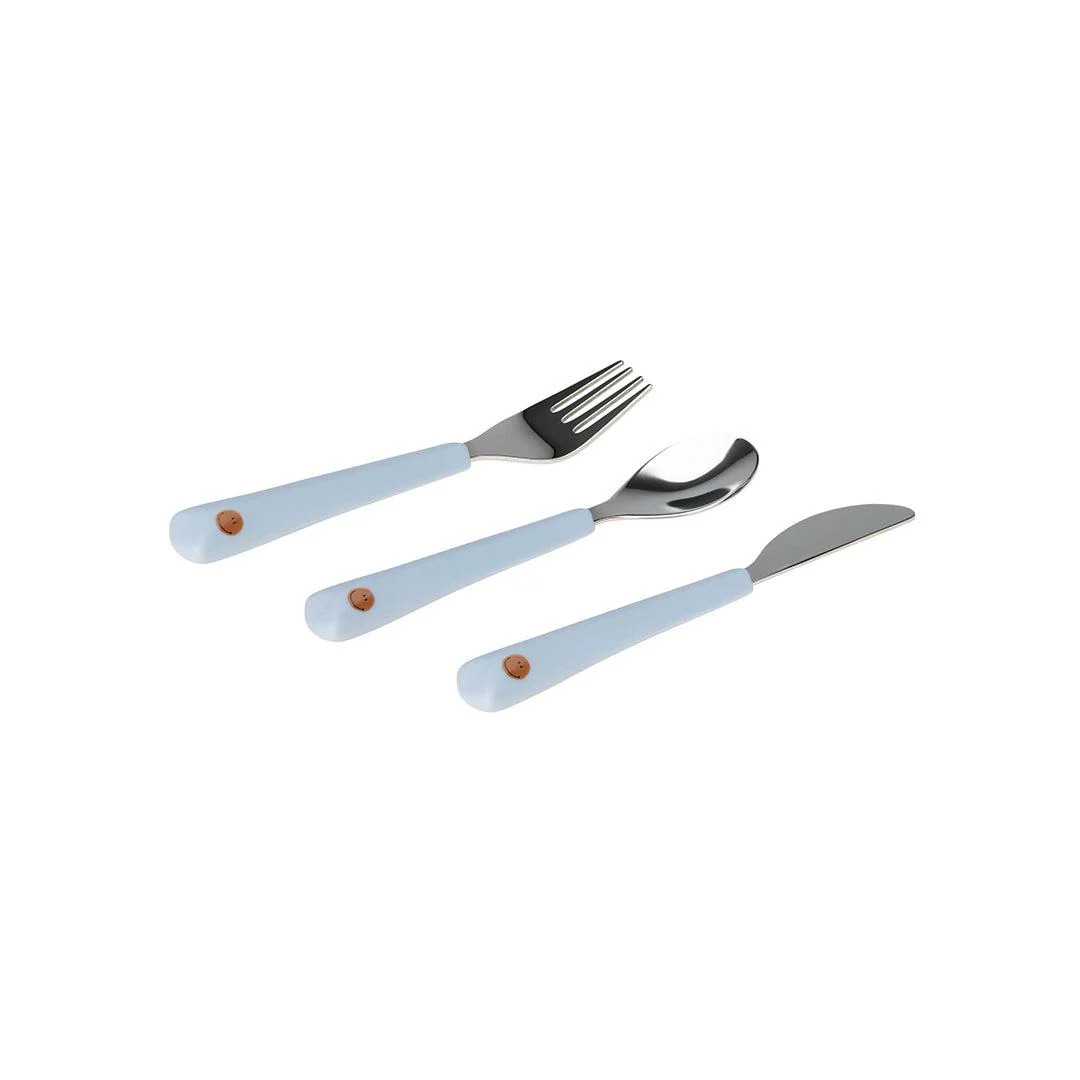 Lassig Cutlery with Silicone Handle - Happy Rascals - Smile Sky Blue - Image 4