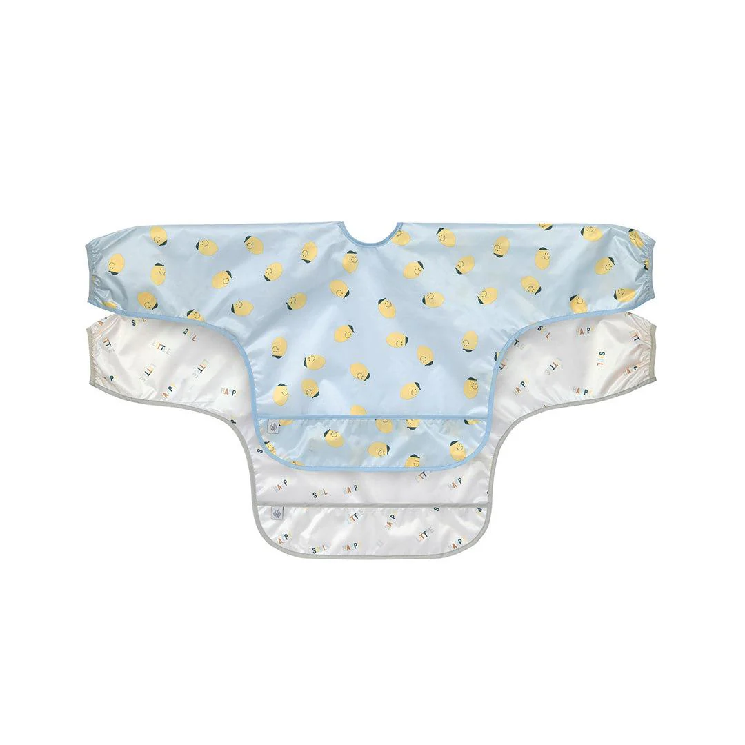 Lassig Long Sleeve Bibs 2pcs - Happy Fruits - Lemon - Image 3