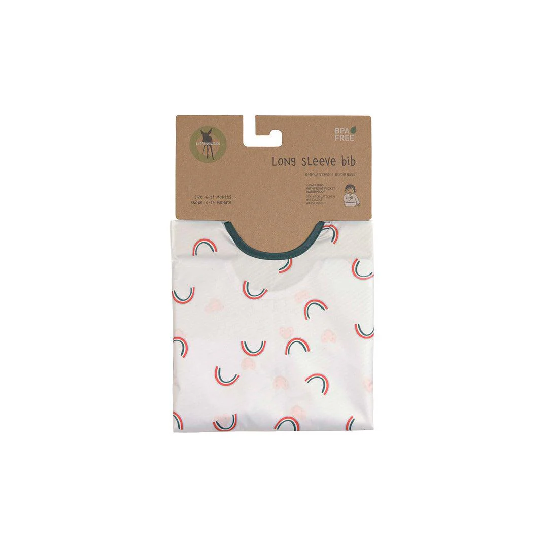 Lassig Long Sleeve Bibs 2pcs - Happy Rascals - Heart Lavender