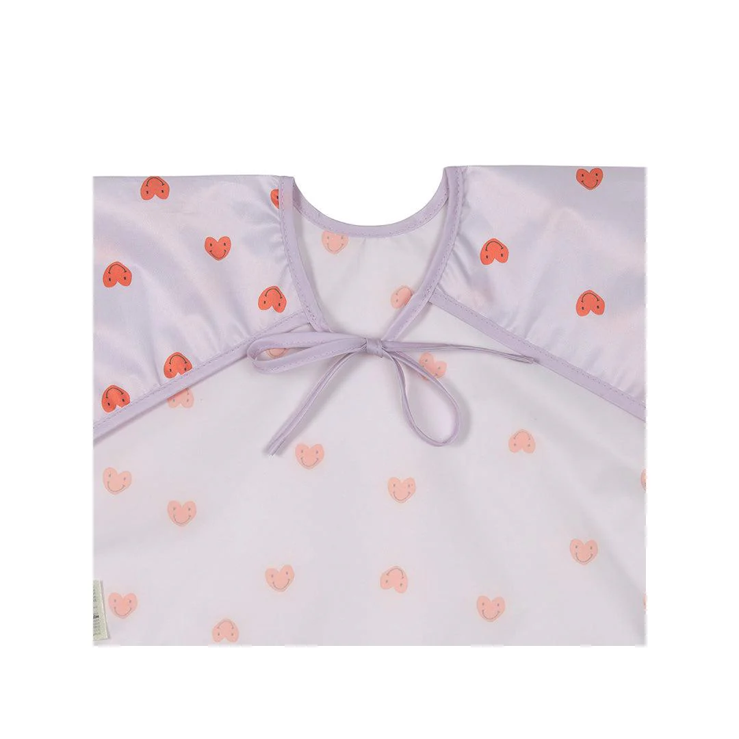 Lassig Long Sleeve Bibs 2pcs - Happy Rascals - Heart Lavender - Image 4