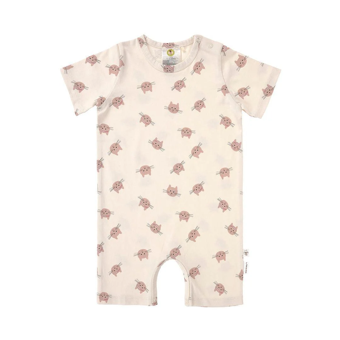 Lassig Playsuit GOTS - Cat Nature - Beige