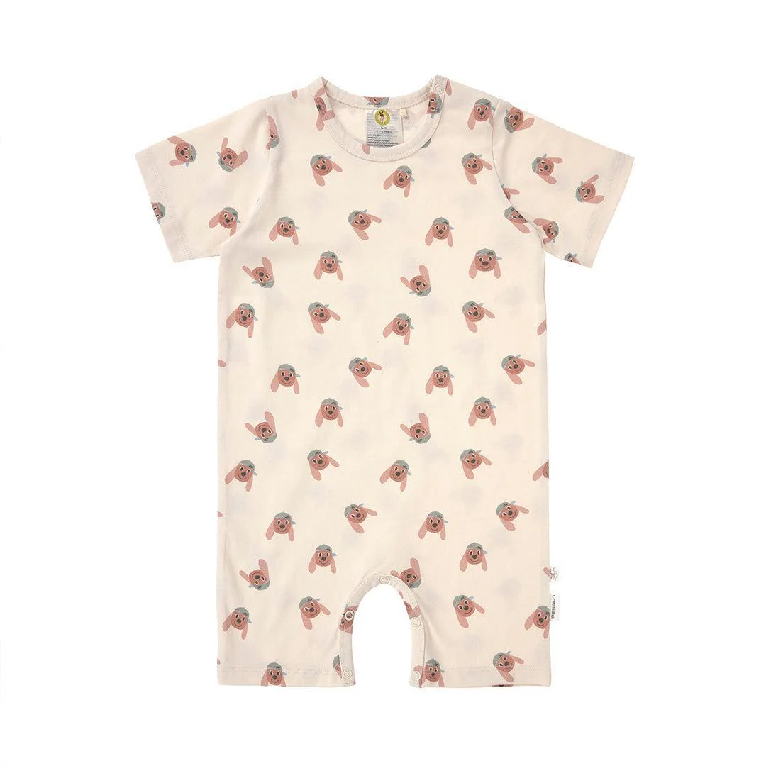 Lassig Playsuit GOTS - Dog Nature - Beige