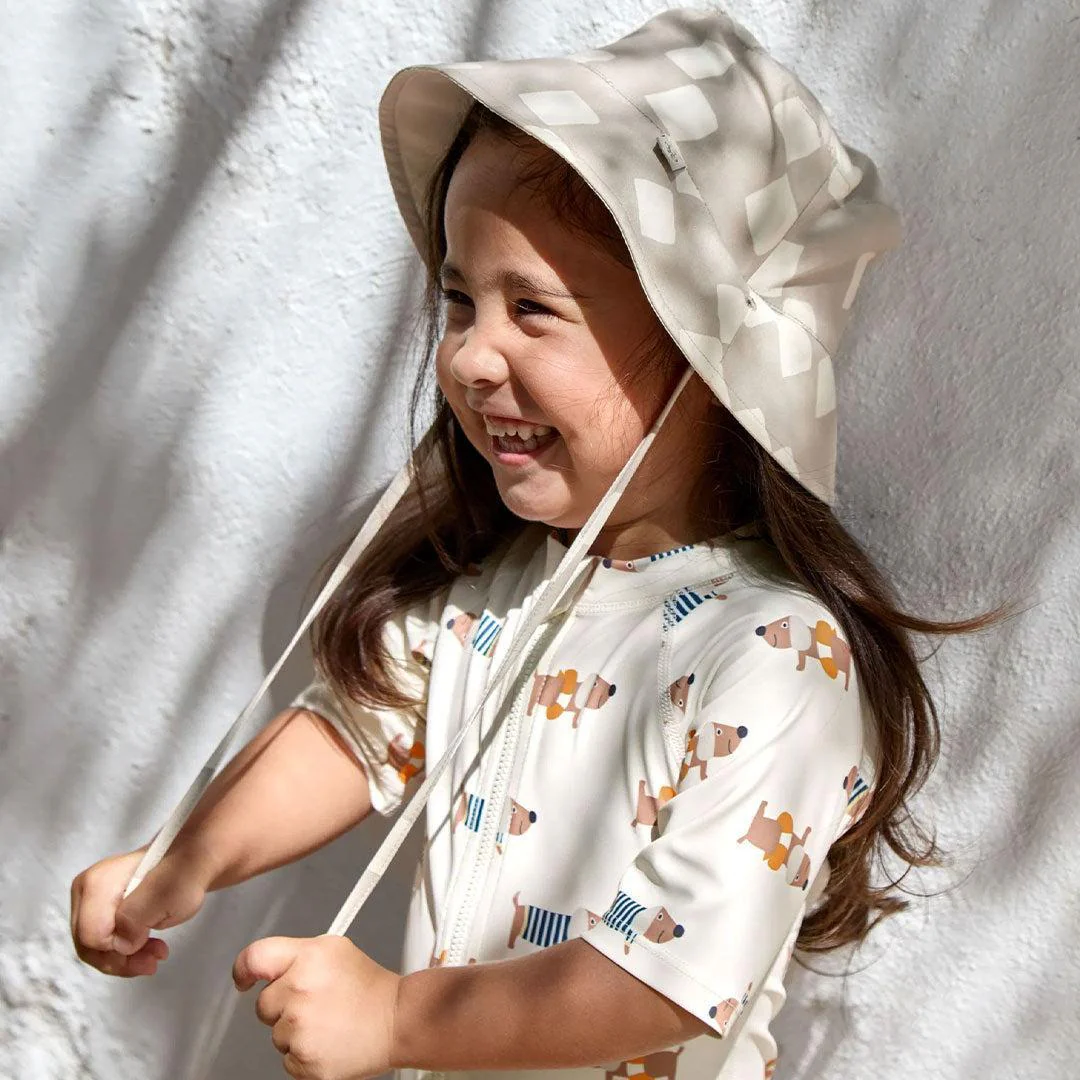 Lassig Short Sleeve Sunsuit - Beach Dog - Orange/Dark Sea - Image 3