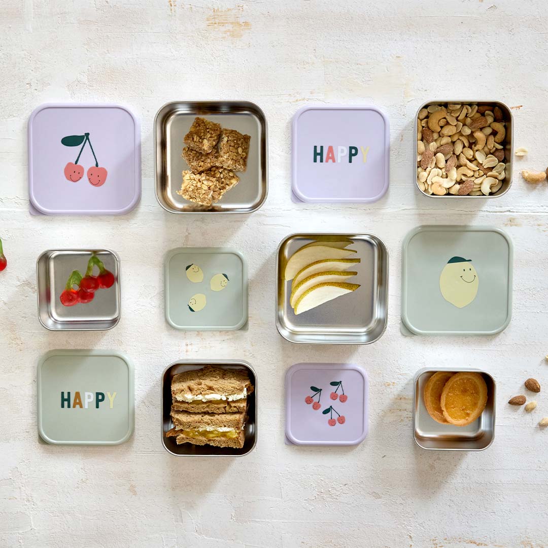 Lassig Snackbox Stainless Steel - Happy Fruits - Lemon - Image 2