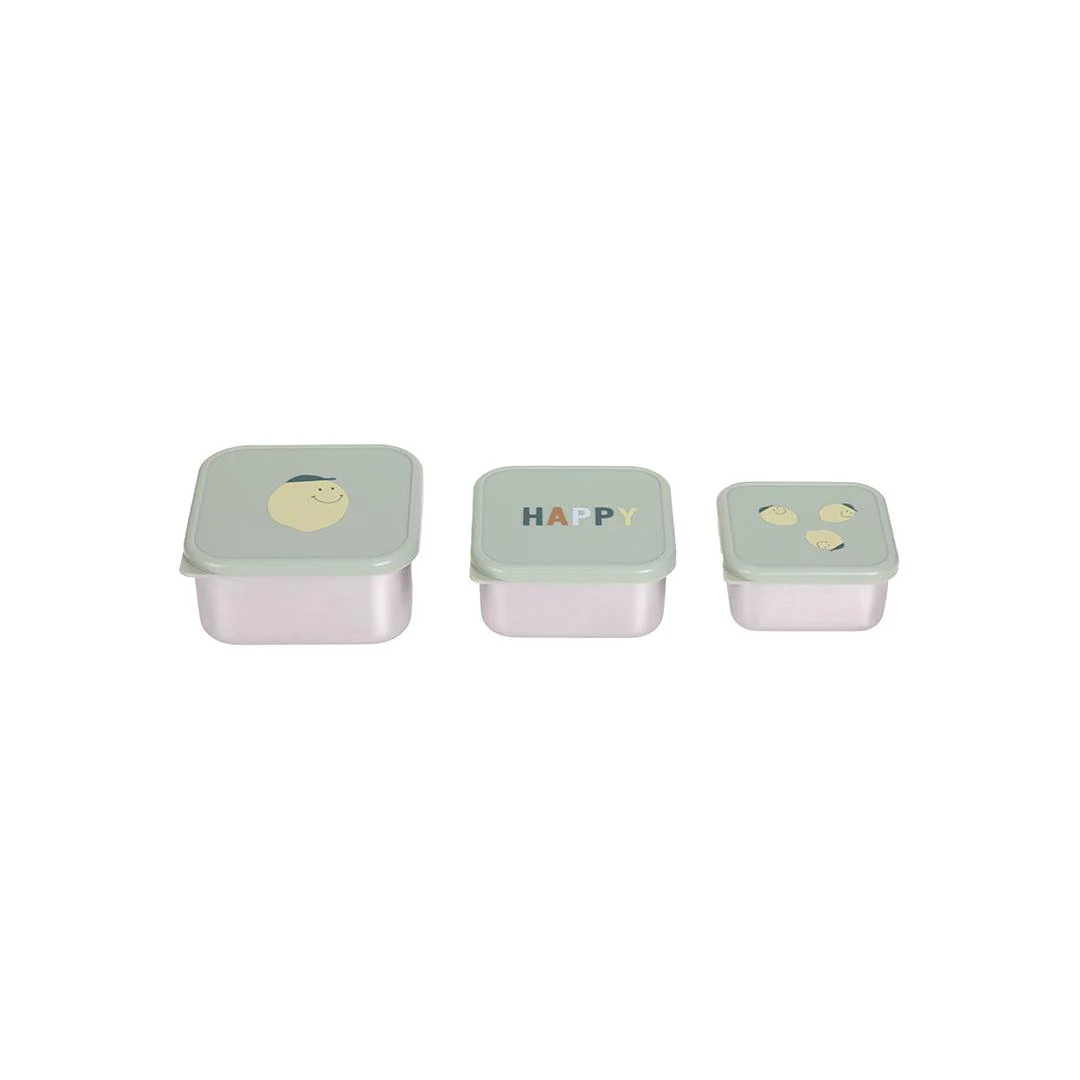Lassig Snackbox Stainless Steel - Happy Fruits - Lemon - Image 4