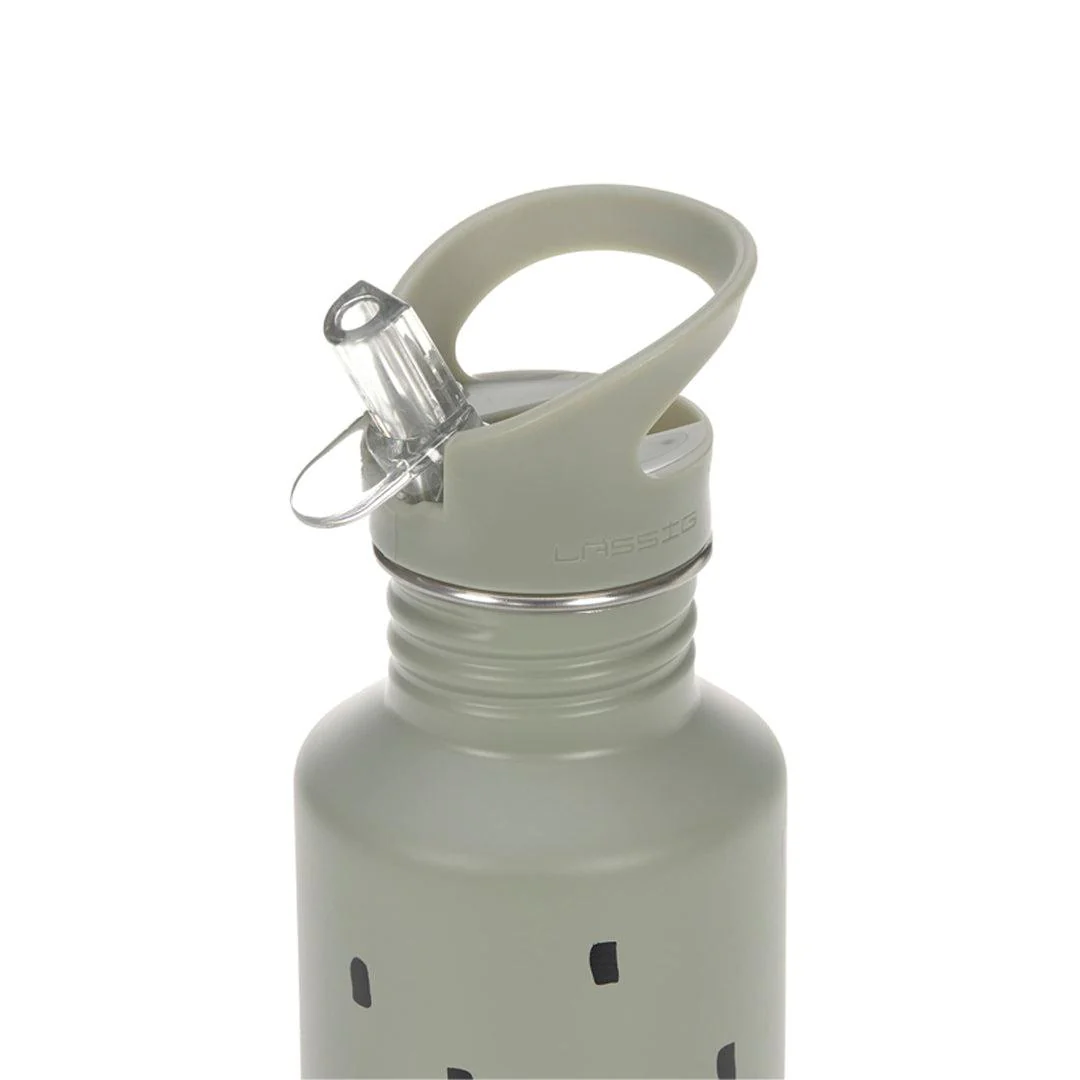 Lassig Stainless Steel Bottle - Happy Prints - Light Olive - Image 4