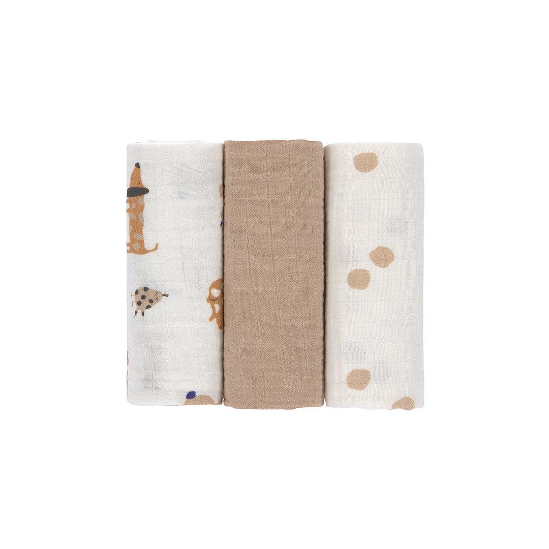Lassig Swaddle + Burp Blanket - 3 Pack - Little Mateys Royal Blue