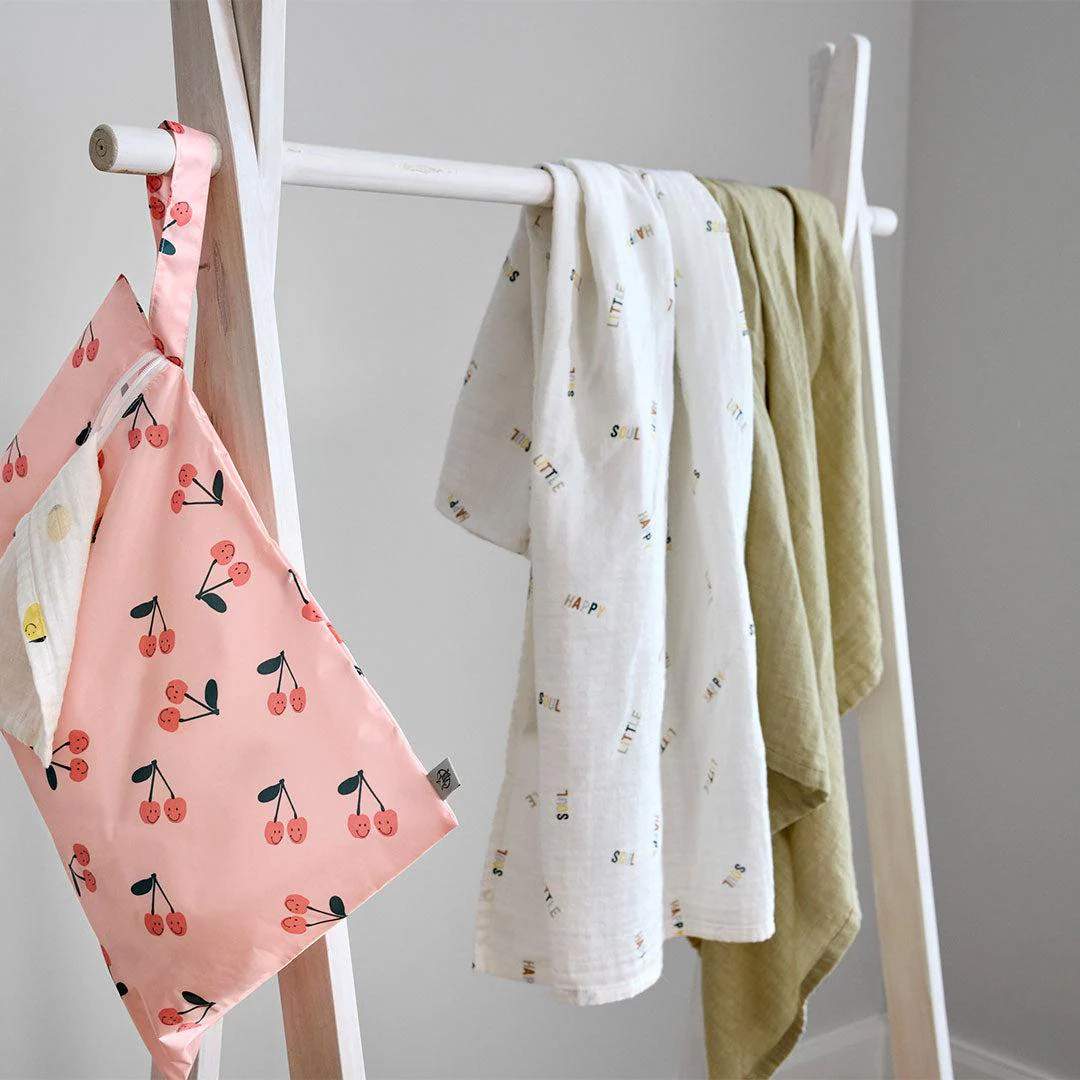 Lassig Swaddle & Burp Blanket - Happy Fruits - Lemon - Image 2