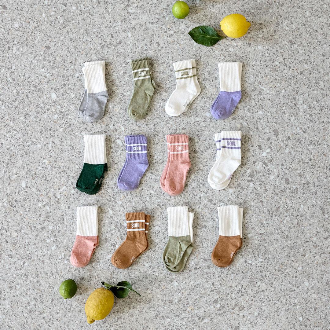 Lassig Tennis Socks - 3 Pack - Pastel Lilac - Peach - Image 3