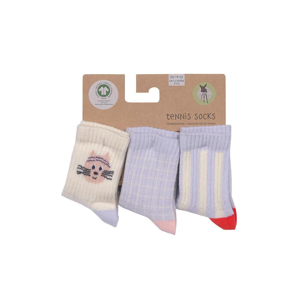 Lassig Tennis Socks GOTS 3pcs - Cat - Lilac - Image 5