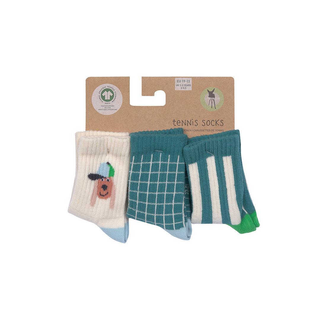 Lassig Tennis Socks GOTS 3pcs - Dog - Green - Image 5