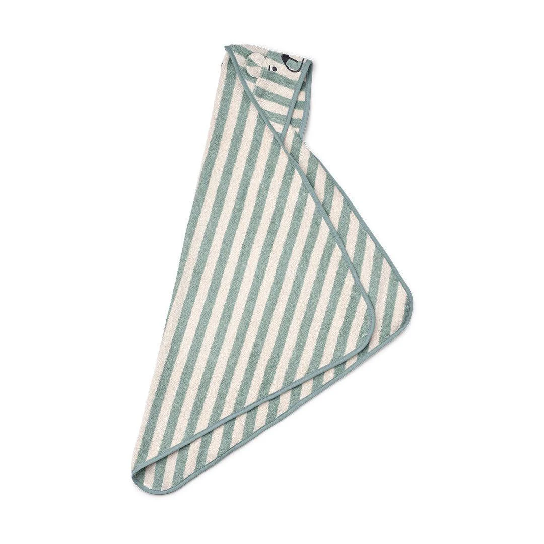 Liewood Albert Hooded Towel - Peppermint / Creme De La Creme - Image 2
