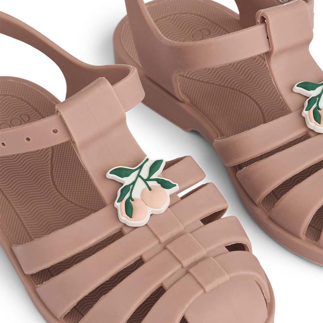 Liewood Bre Jelly Shoes Sandals with Charms - Peach / Dark Rose - Image 5