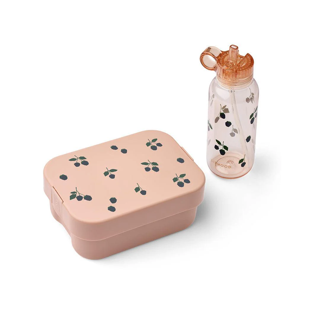 Liewood Chelsey Printed Lunchbox & Bottle Set - Berry Pale Tuscany