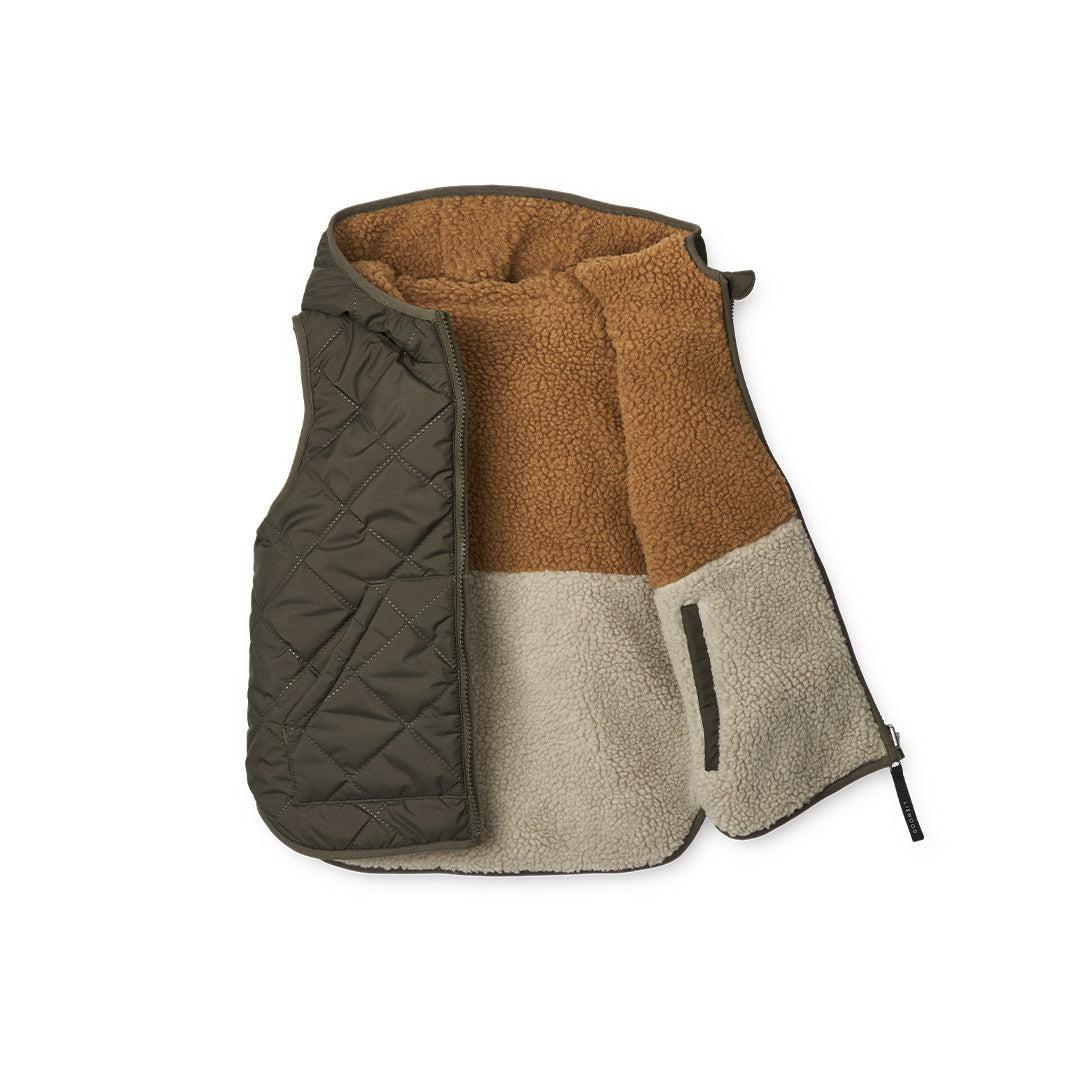 Liewood Diana Reversible Vest - Army Brown Mix - Image 7
