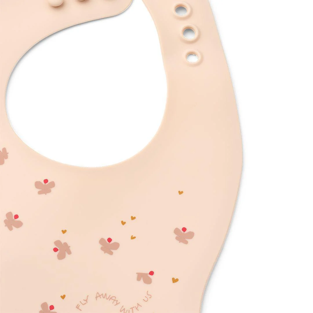 Liewood Ember Printed Bib 2-pack - Mini Butterfly / Apple Blossom - Image 2