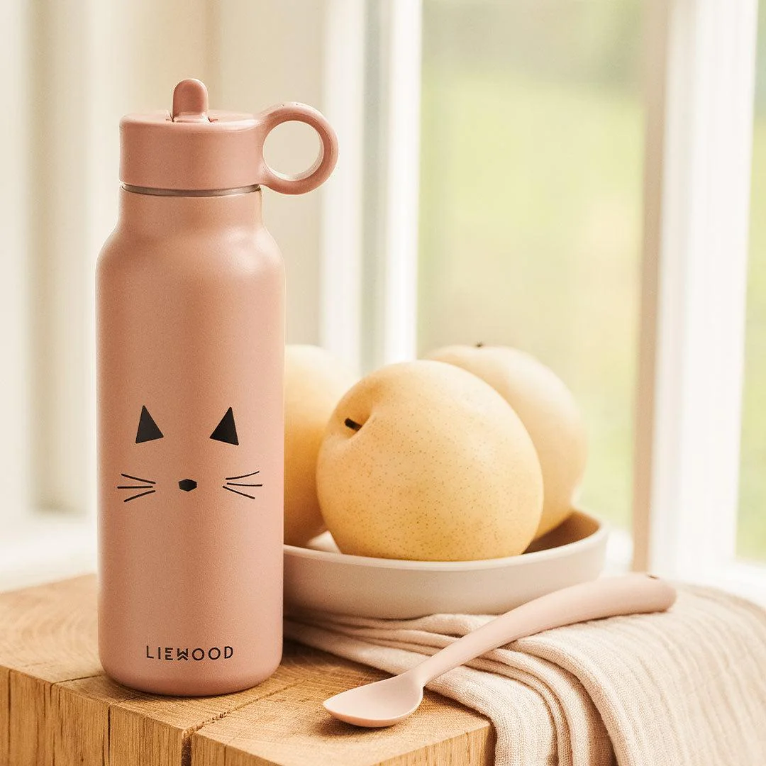 Liewood Falk Water Bottle 350ml - Cat Dark Rose - Image 2