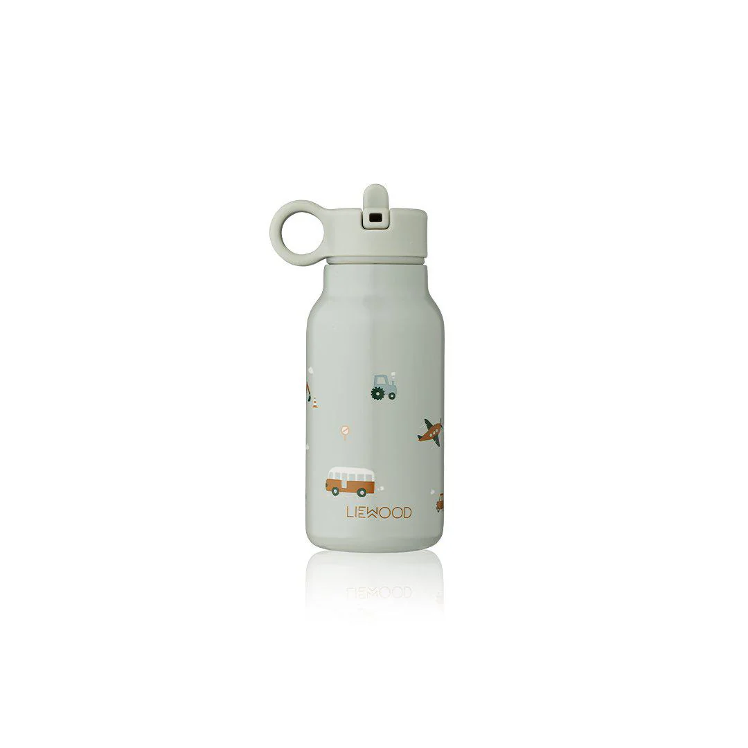 Liewood Falk Water Bottle - Vehicles - Dove Blue Mix