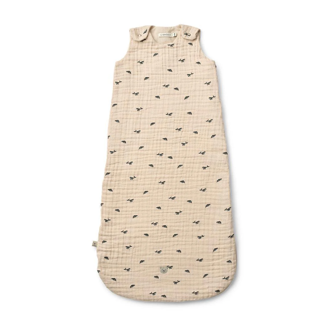 Liewood Flora Printed Sleeping Bag - Mini Whale / Sandy