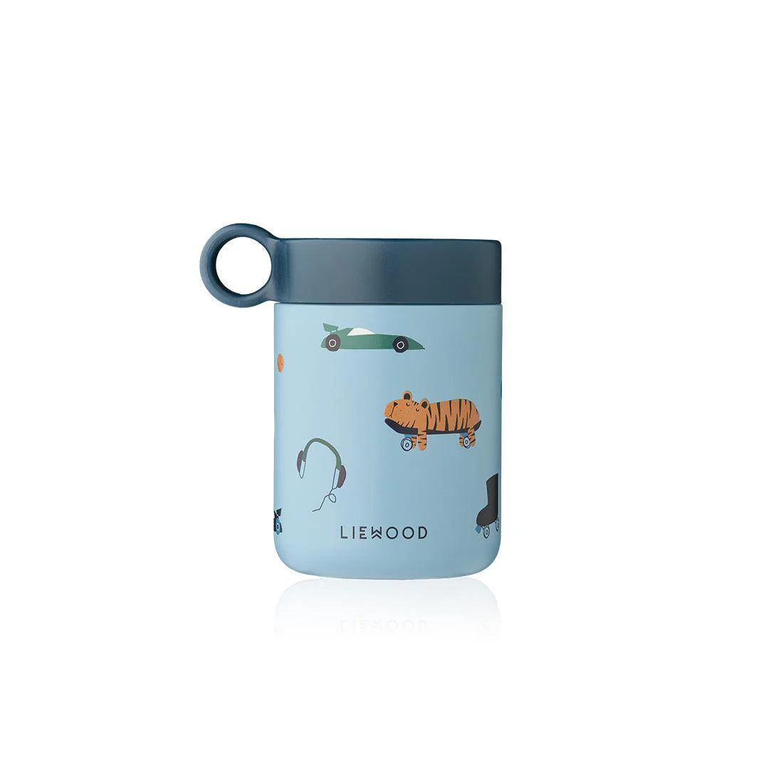 Liewood Kiani Printed Food Jar - Fun / Beach Blue