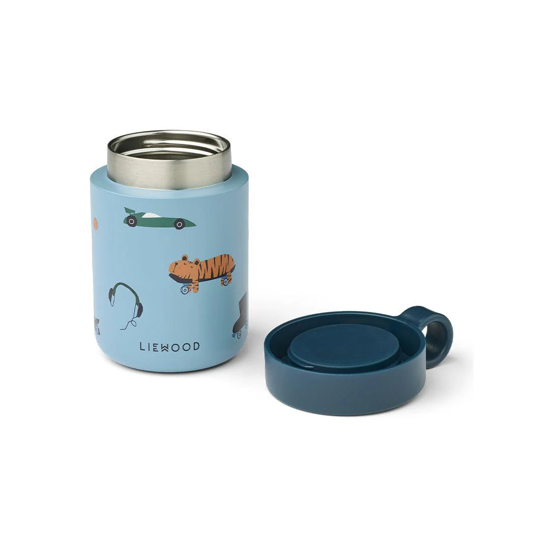 Liewood Kiani Printed Food Jar - Fun / Beach Blue - Image 2