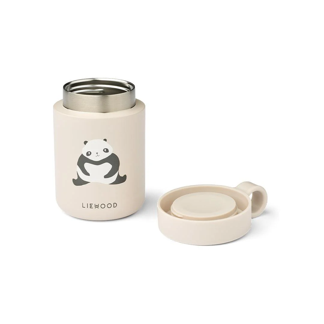 Liewood Kiani Printed Food Jar - Panda / Sandy - Image 2