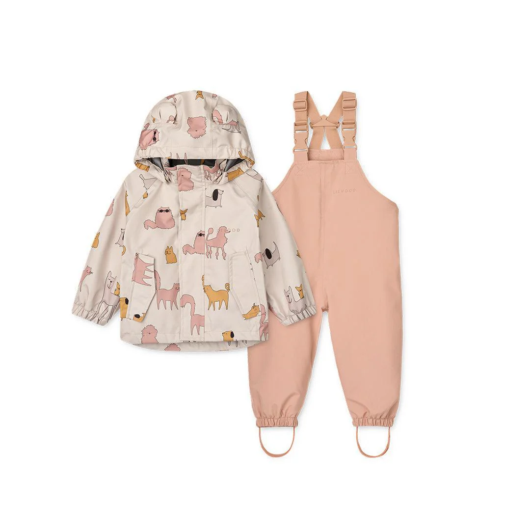 Liewood Manu Rainwear Set - Cats & Dogs Sandy