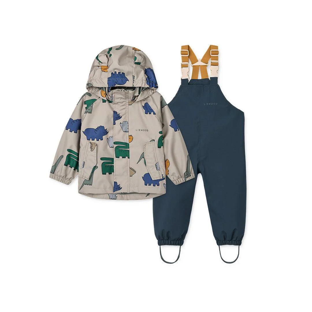 Liewood Manu Rainwear Set - Dinosaurs / Mist