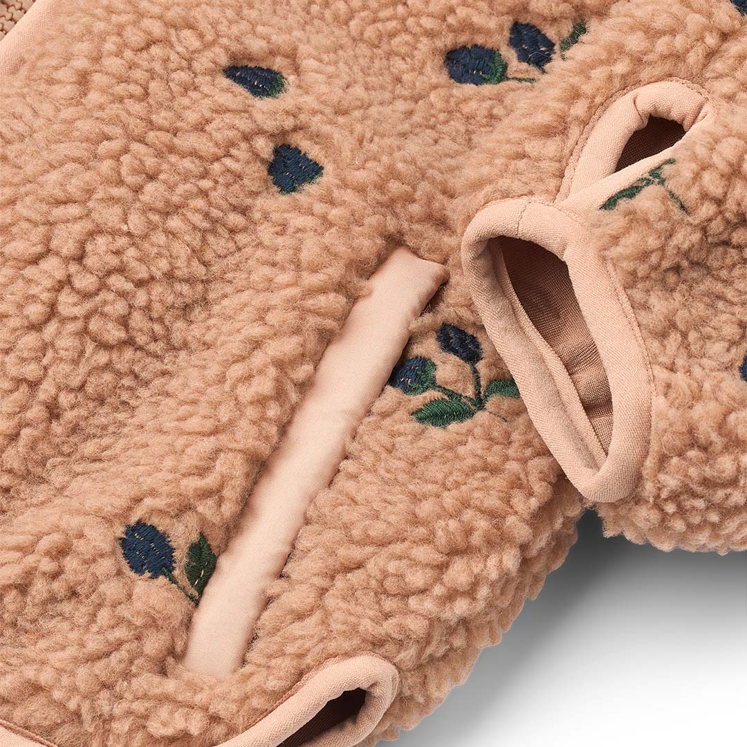 Liewood Mara Fleece Jacket With Ears - Berry / Pale Tuscany / Embroidery - Image 3