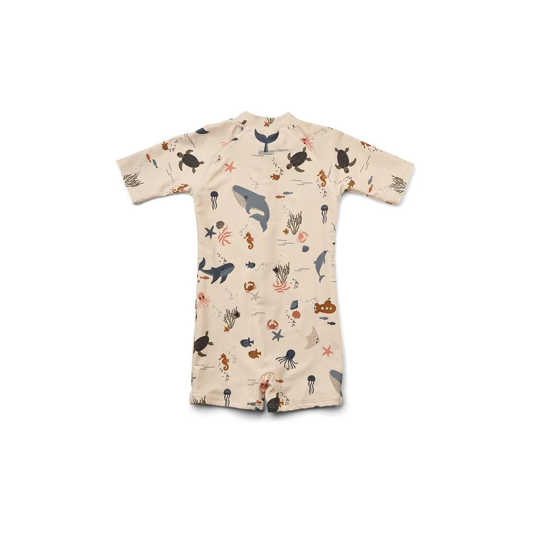 Liewood Max Swim Jumpsuit - Sandy - Sea Creature - Image 3