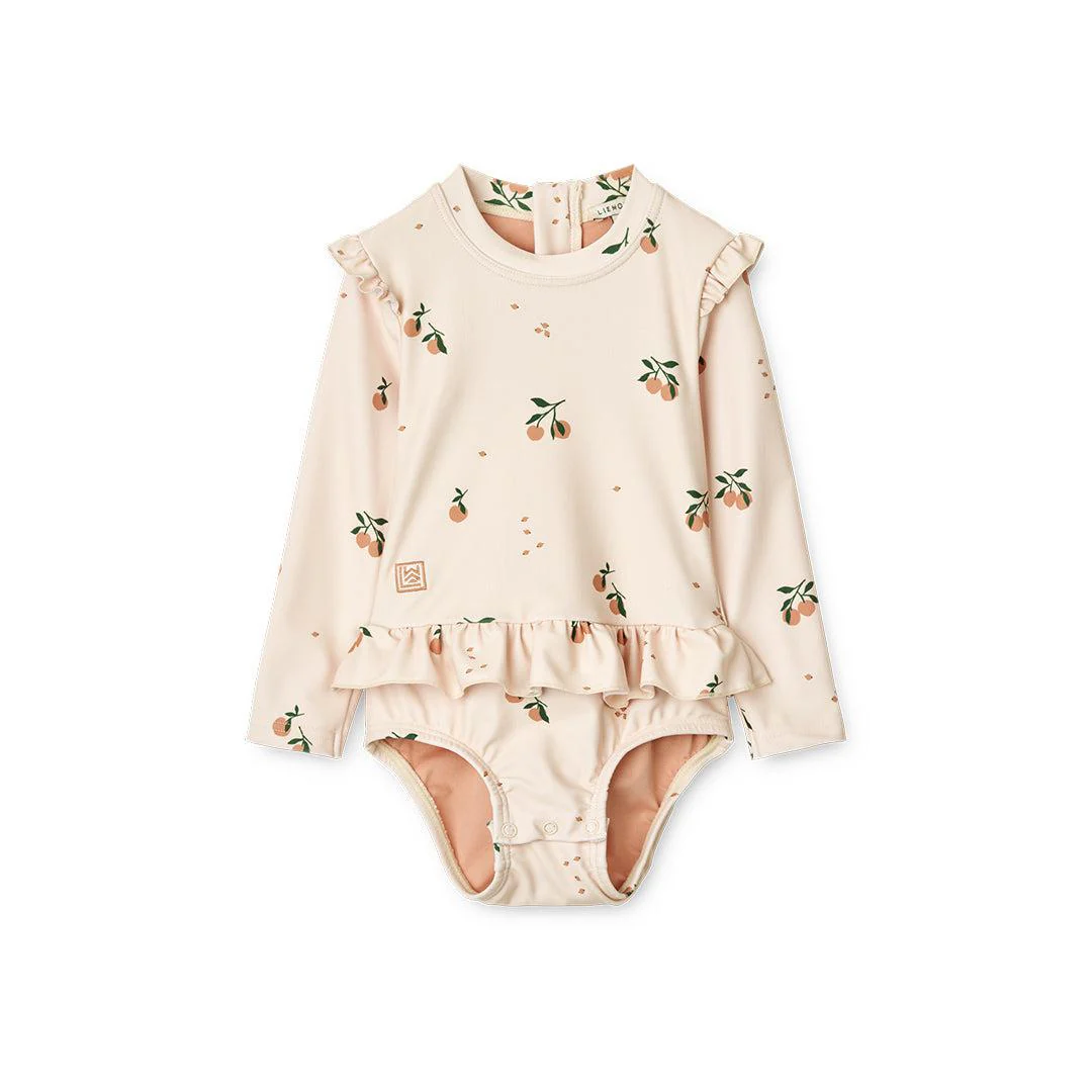 Liewood Sille Baby Printed Swimsuit - Peach - Sea Shell