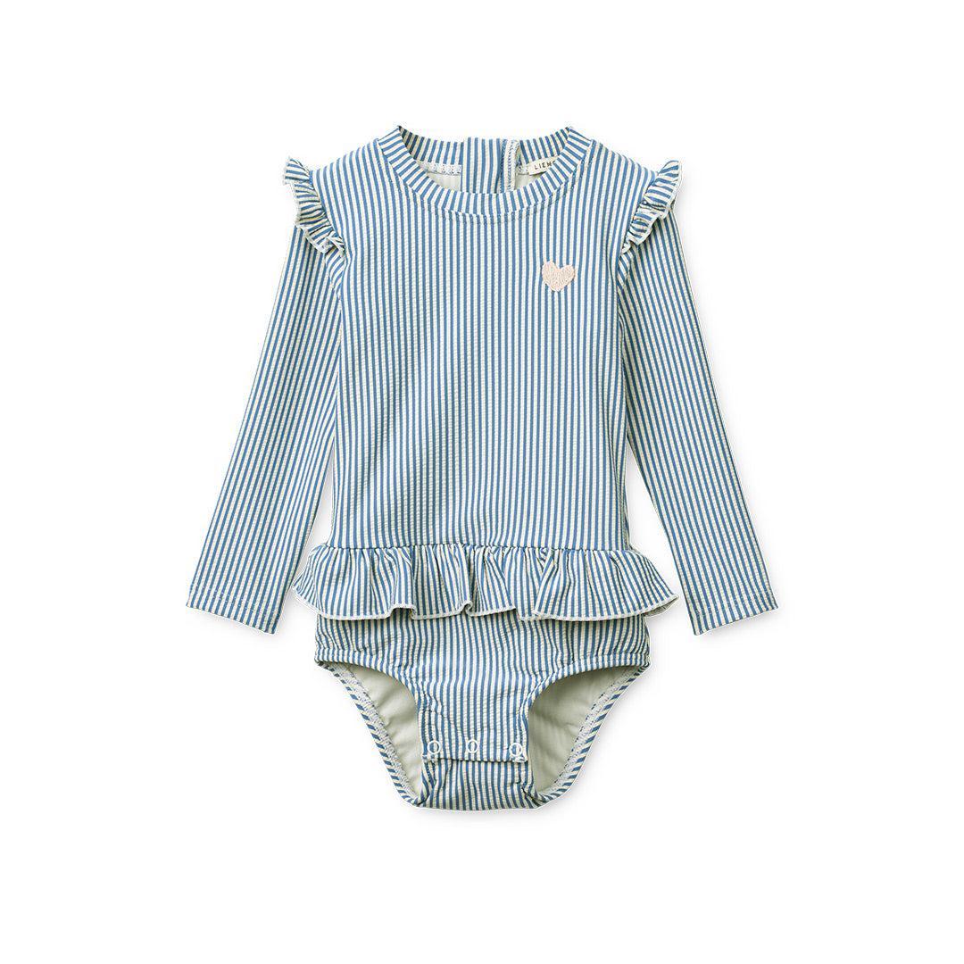 Liewood Sille Baby Seersucker Swimsuit - Riverside / Creme De La Creme