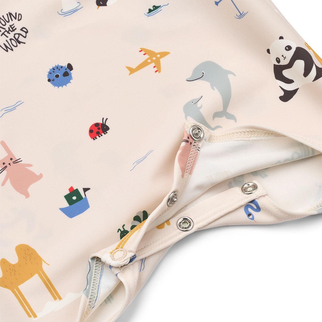 Liewood Thor Baby Swim Jumpsuit - Around The World / Sandy - Image 3