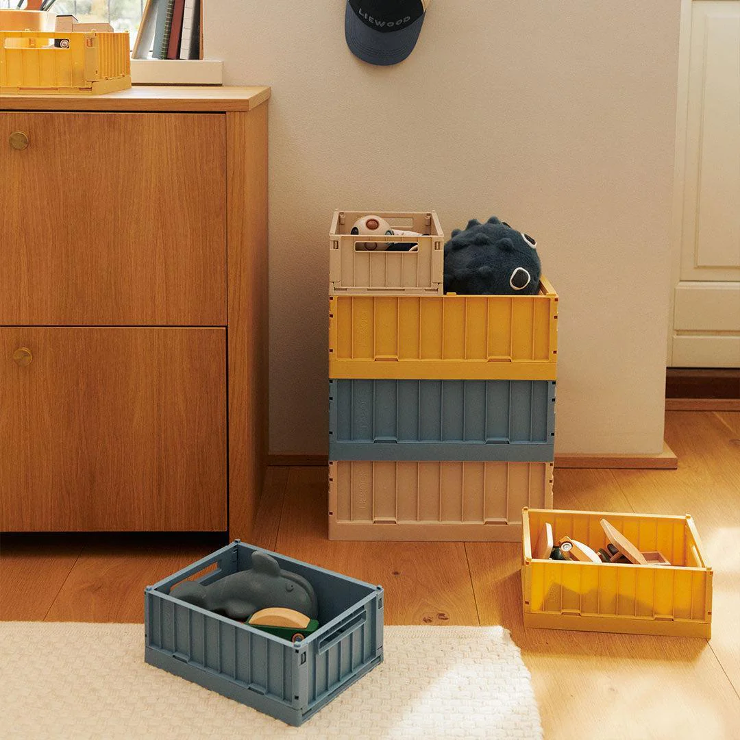 Liewood Weston Storage Box M 2-pack - Lemon Yellow - Image 2