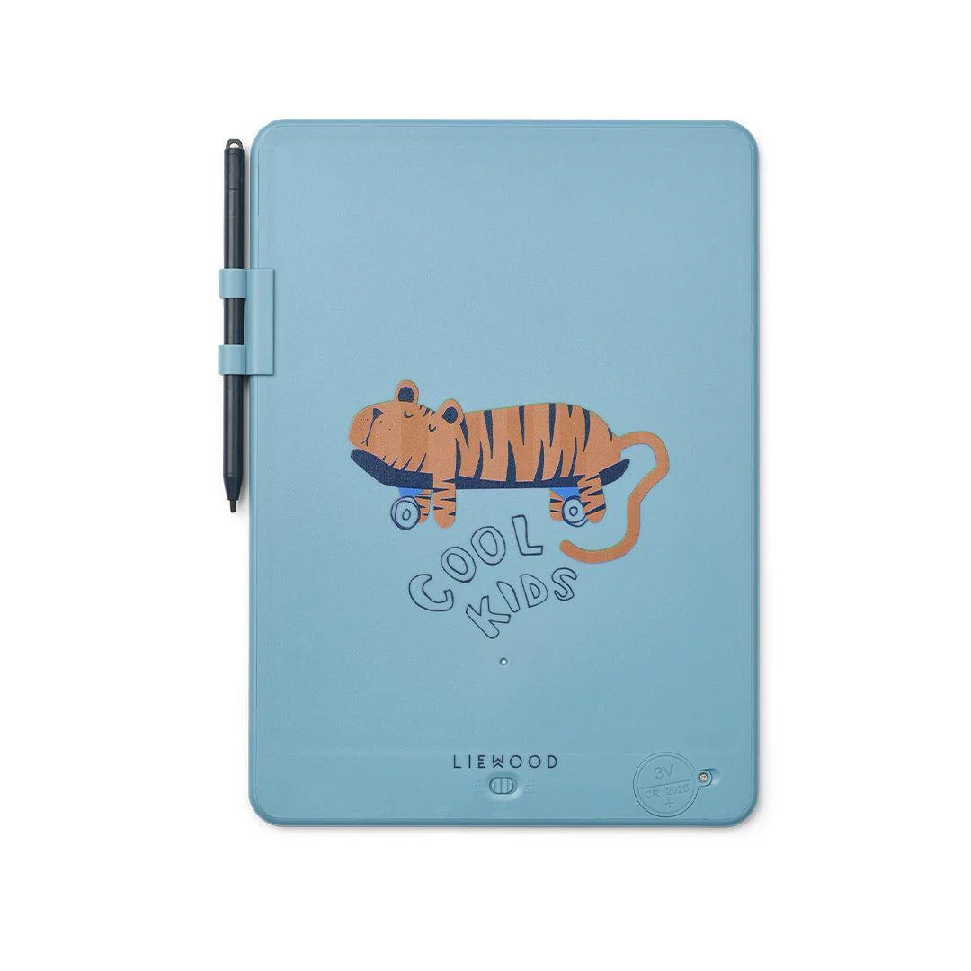 Liewood Zora Magic Drawing Board 10 Inches - Tiger / Beach Blue - Image 5