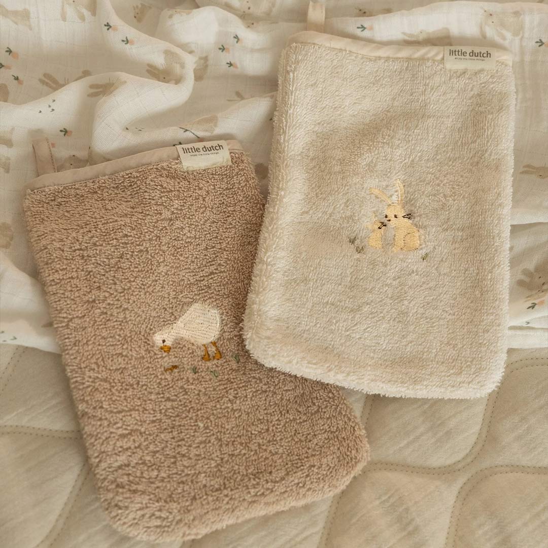 Little Dutch Embroidered Washcloths Set - Baby Bunny - Image 3