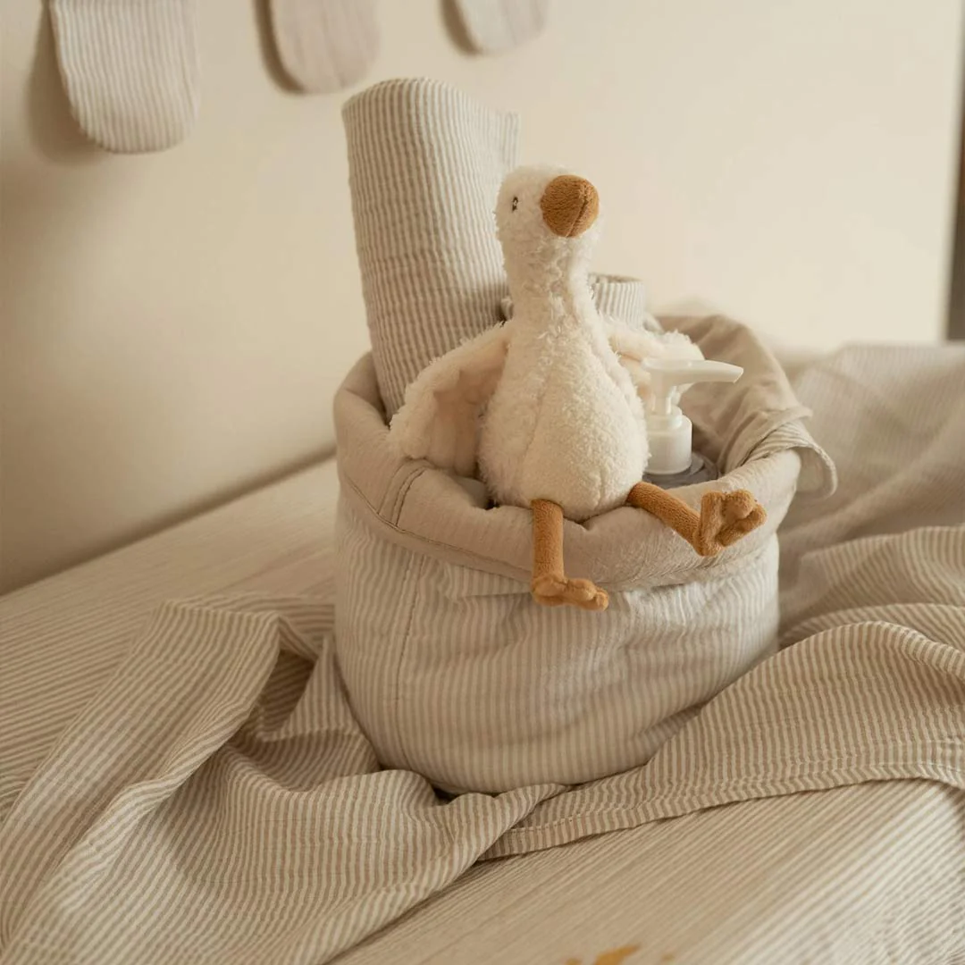 Little Dutch Storage Basket Small - Pure Soft Beige Stripe - Image 3