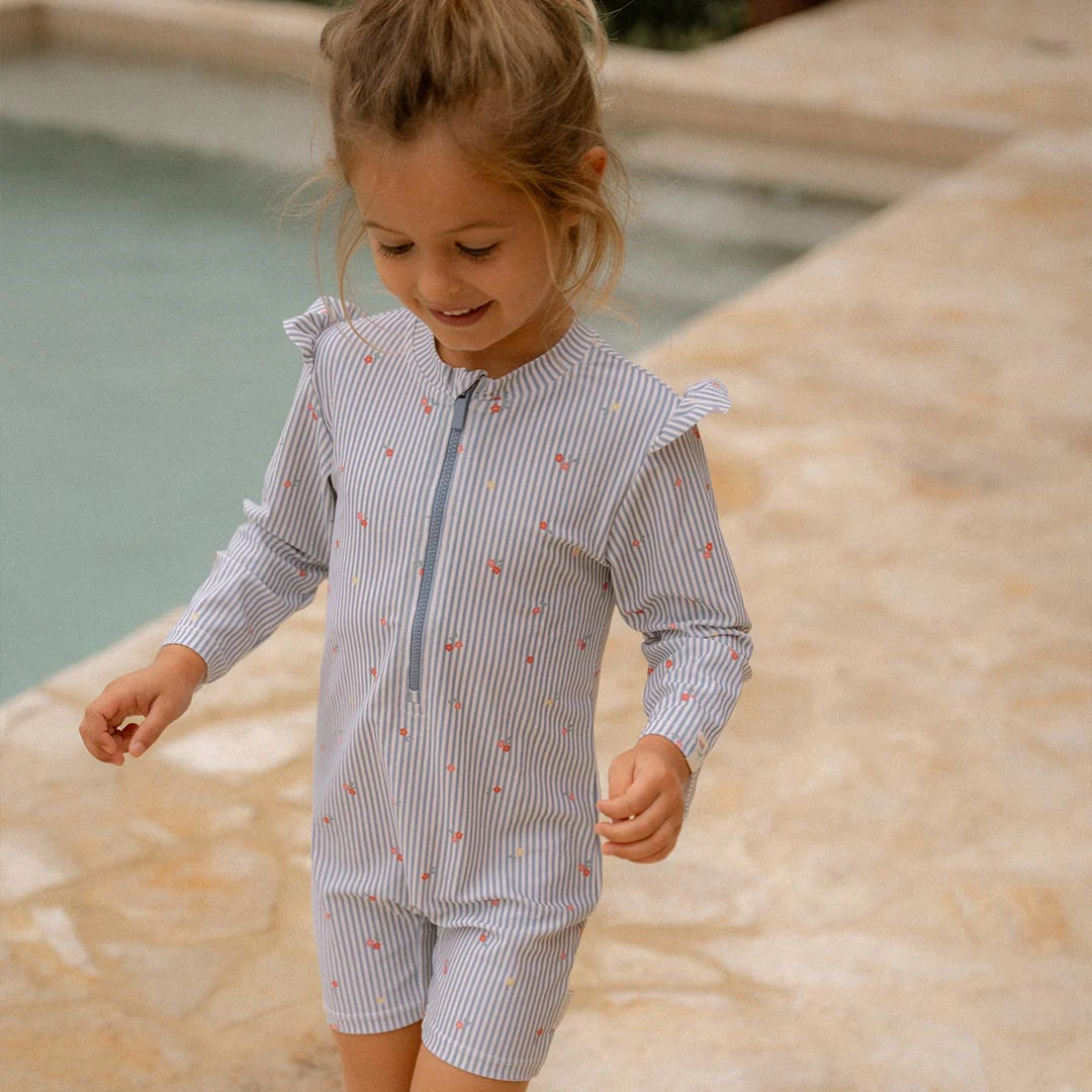 Little Dutch Swimsuit Long Sleeves - Sunny Flowers Blue - Image 2