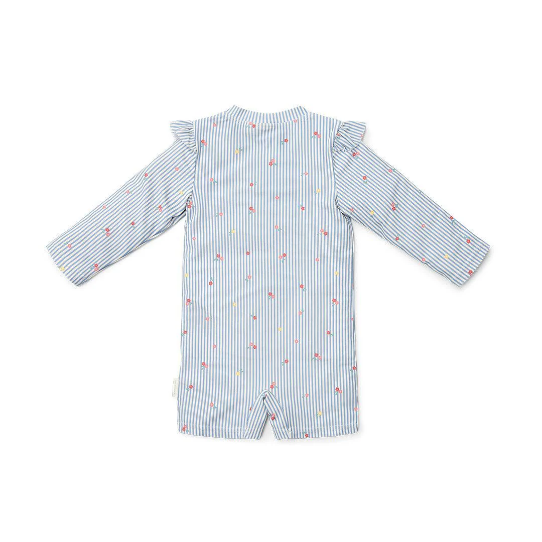 Little Dutch Swimsuit Long Sleeves - Sunny Flowers Blue - Image 5