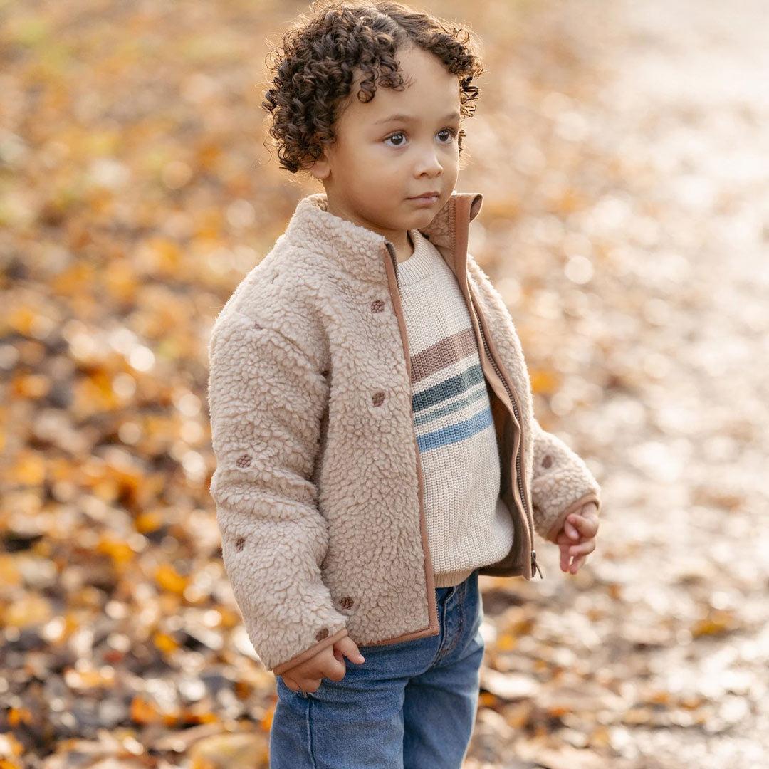 Little Dutch Teddy Cardigan - Taupe - Image 3
