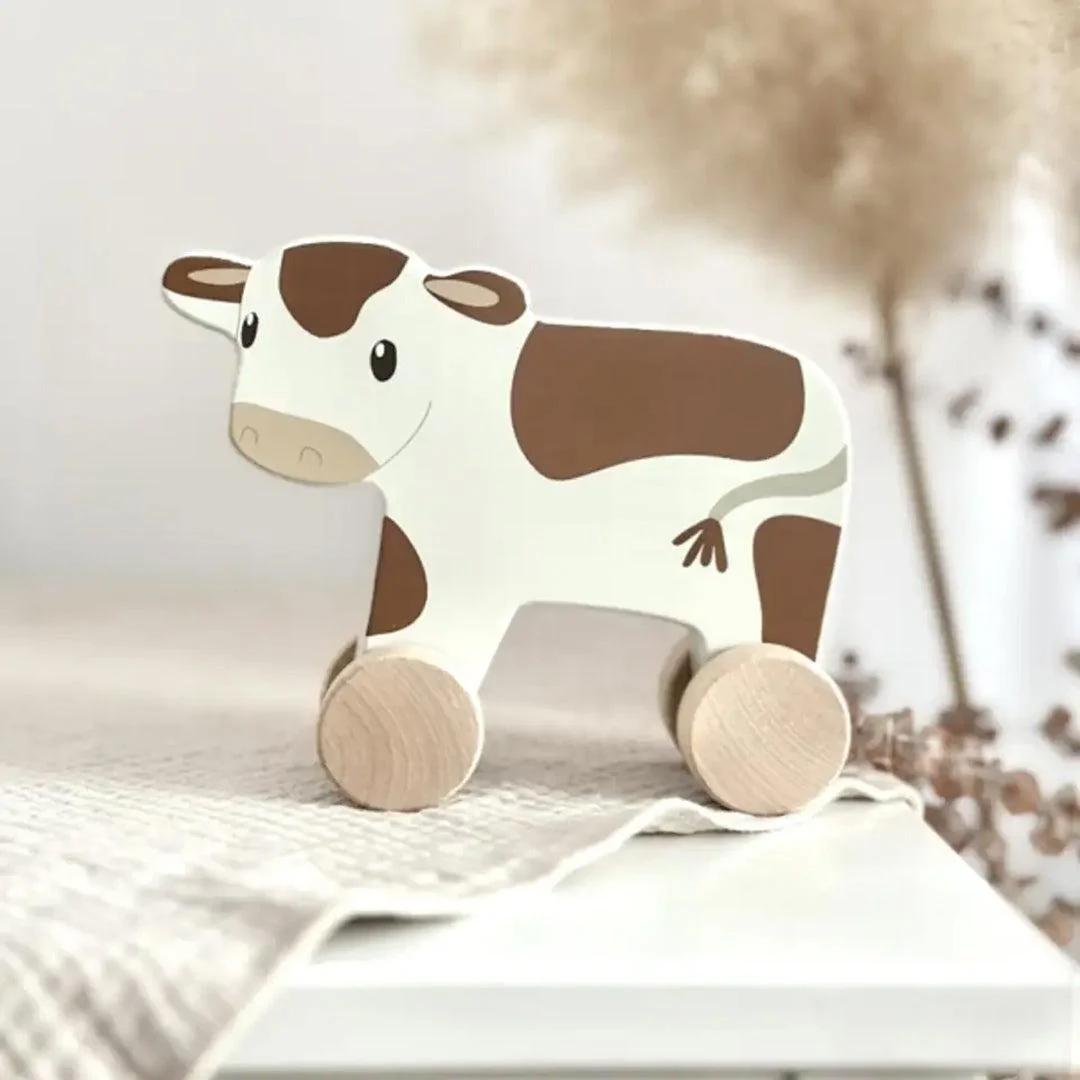 Little Dutch Wooden Pull-Along - Cow - Image 2