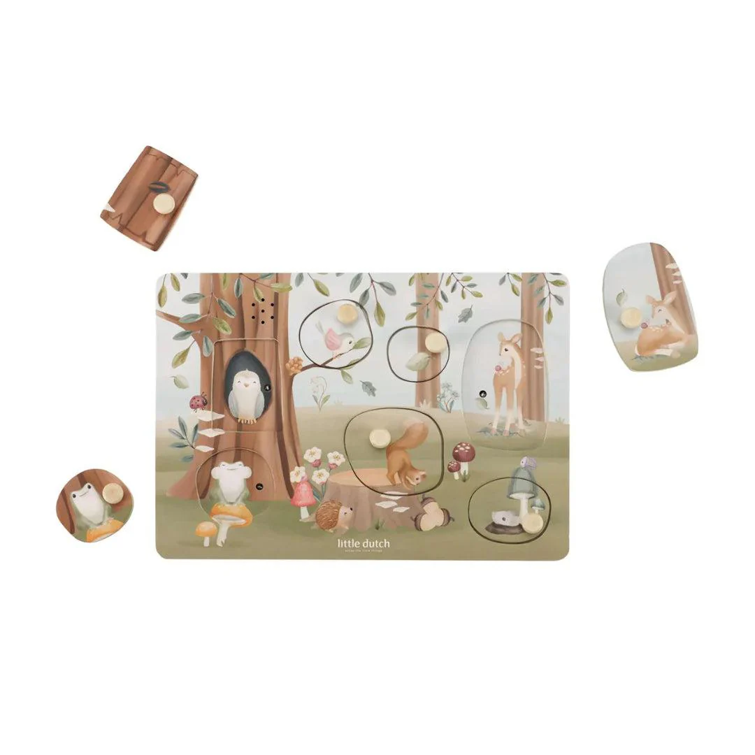 Little Dutch Wooden Sound Puzzle - Forest Friends - Image 2