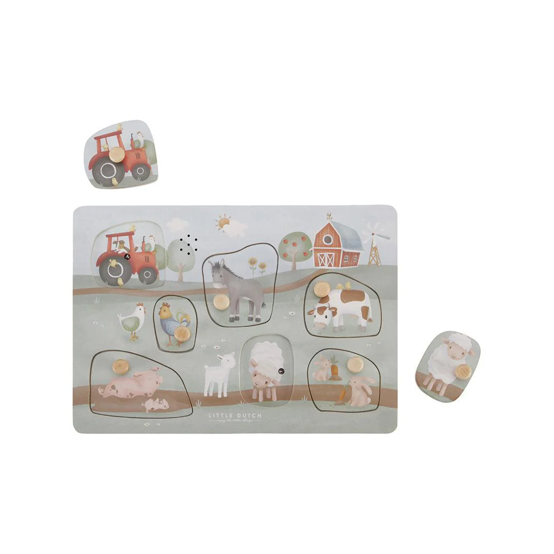 Little Dutch Wooden Sound Puzzle - Little Farm - Image 6