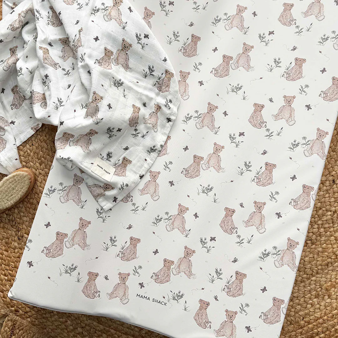Mama Shack Anti Roll Changing Mat - Vintage Bear - Image 4