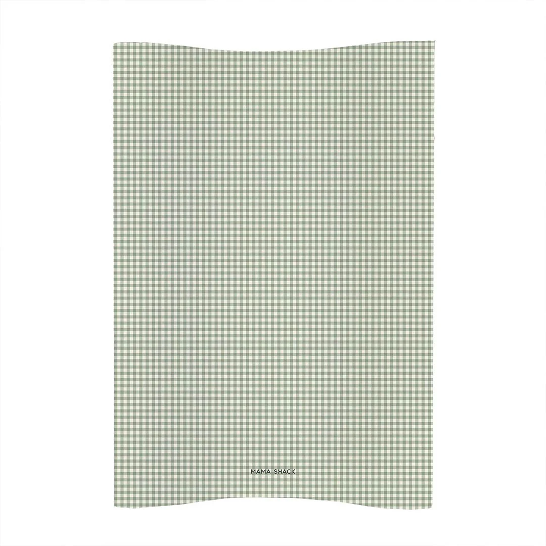 Mama Shack Anti Roll Wedge Changing Mat - Sage Green Gingham